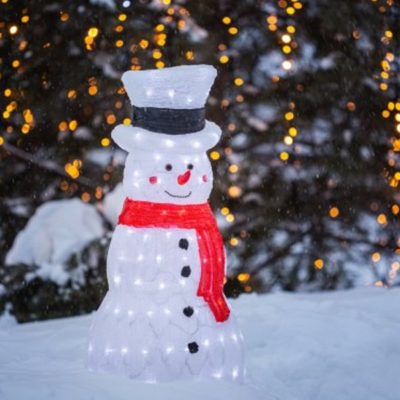 Фигура акриловая светодиодная Снеговик в шляпе 38х38х72 см, IP65, понижающий трансформатор в комплекте 513-282 Neon-Night
